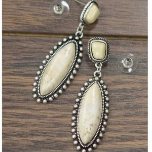 White stone earrings